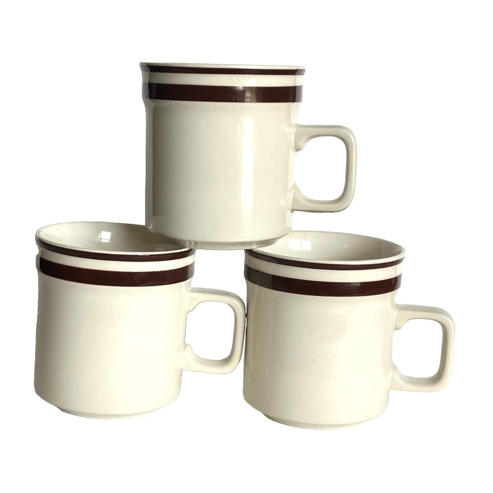 3 Orbit Stoneware 221‎ Brown Coffee Cup Japan